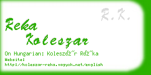 reka koleszar business card